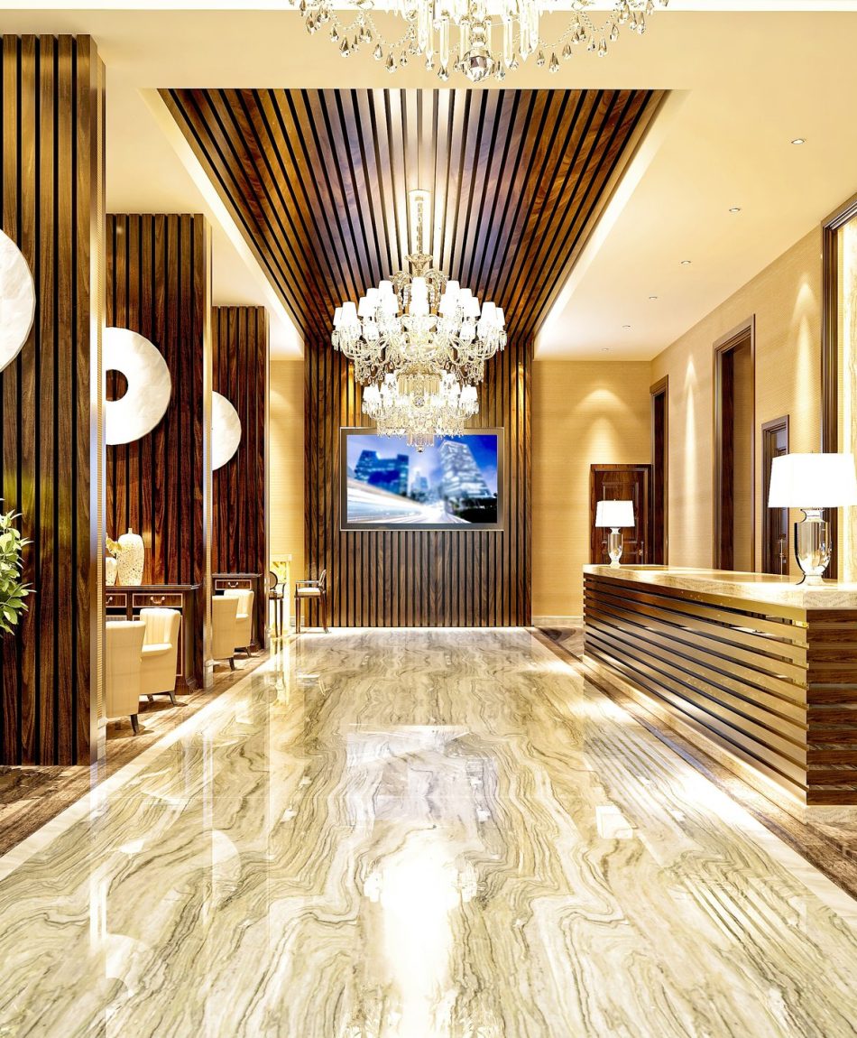 3d render of hotel reception